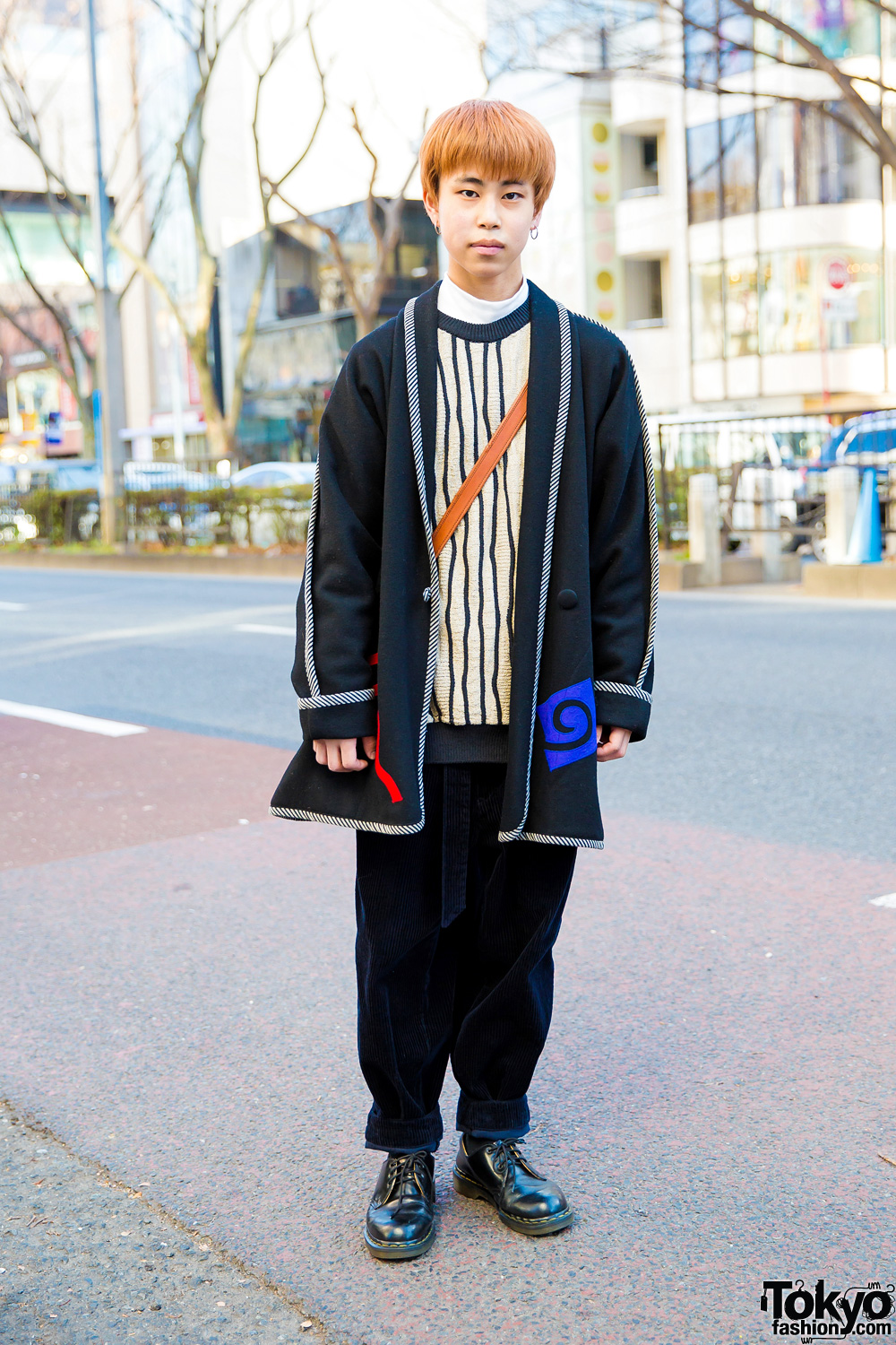 Harajuku Guy in Layered Winter Fashion w/ Libert, Coach & Dr. Martens
