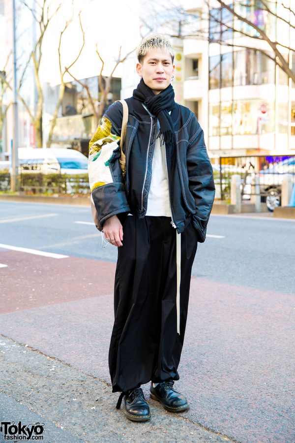 Japanese Hair Stylist in Minimalist Fashion Streetwear Style w/ Dr. Martens Lace Up Shoes