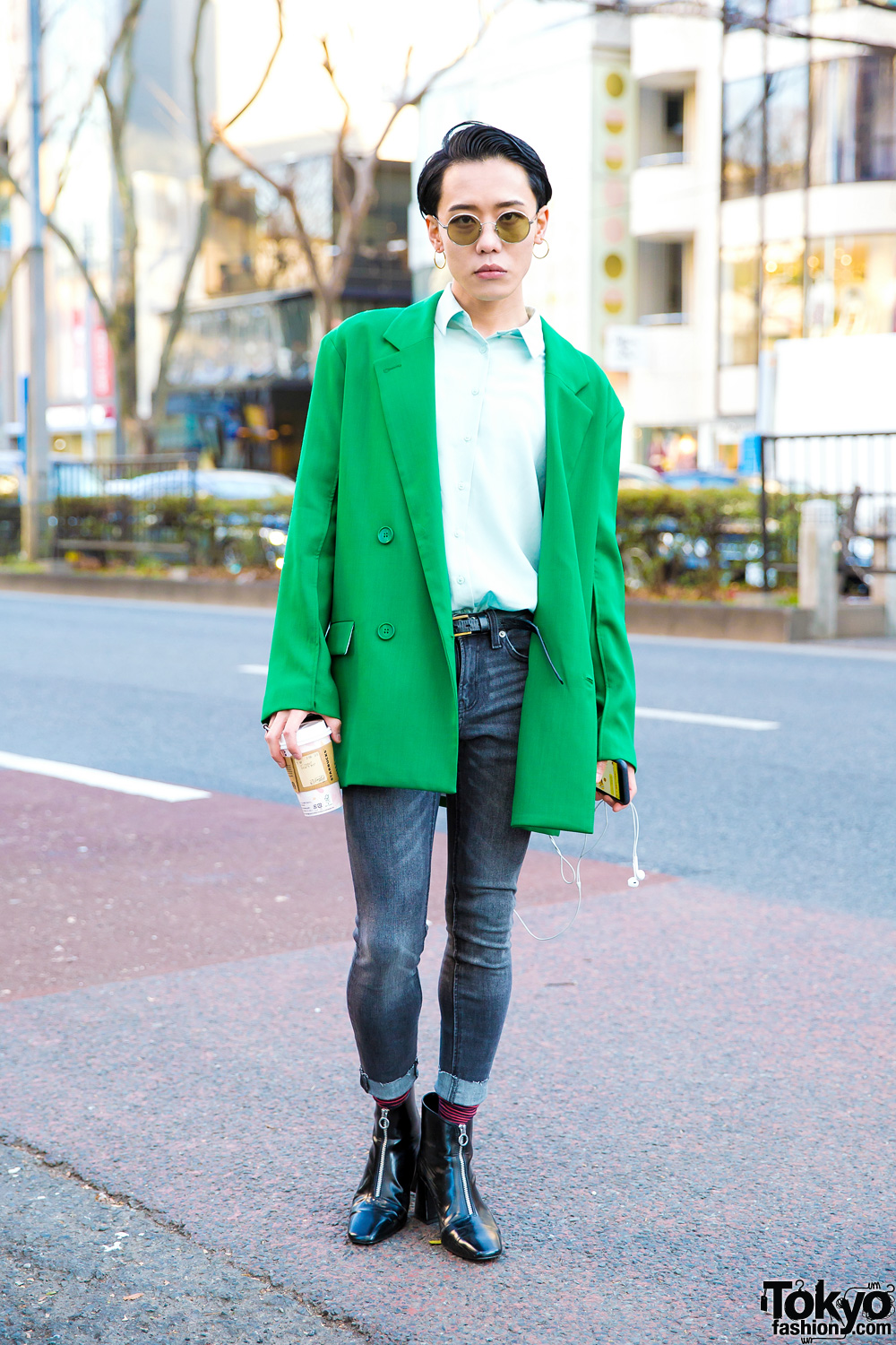 Symbolic Tokyo Fashion Designer in Casual Street Style w/ TST, Yves Saint Laurent, Zara & Chrome Hearts