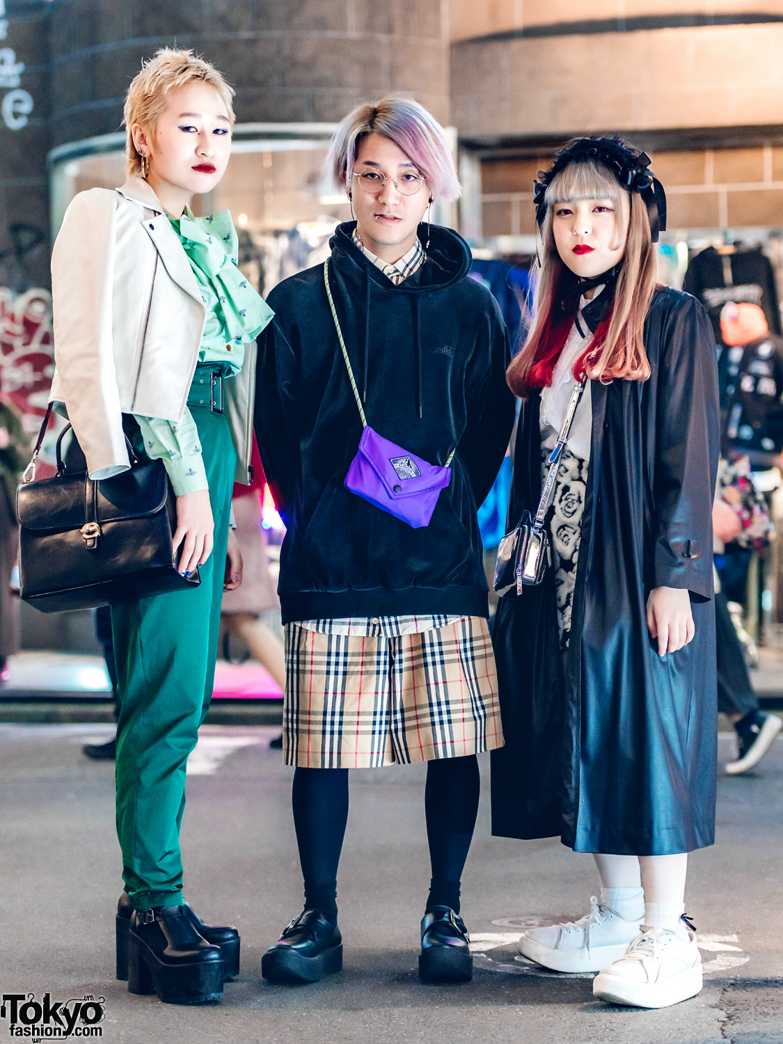 Harajuku Trio in Sleek Streetwear Fashion Styles