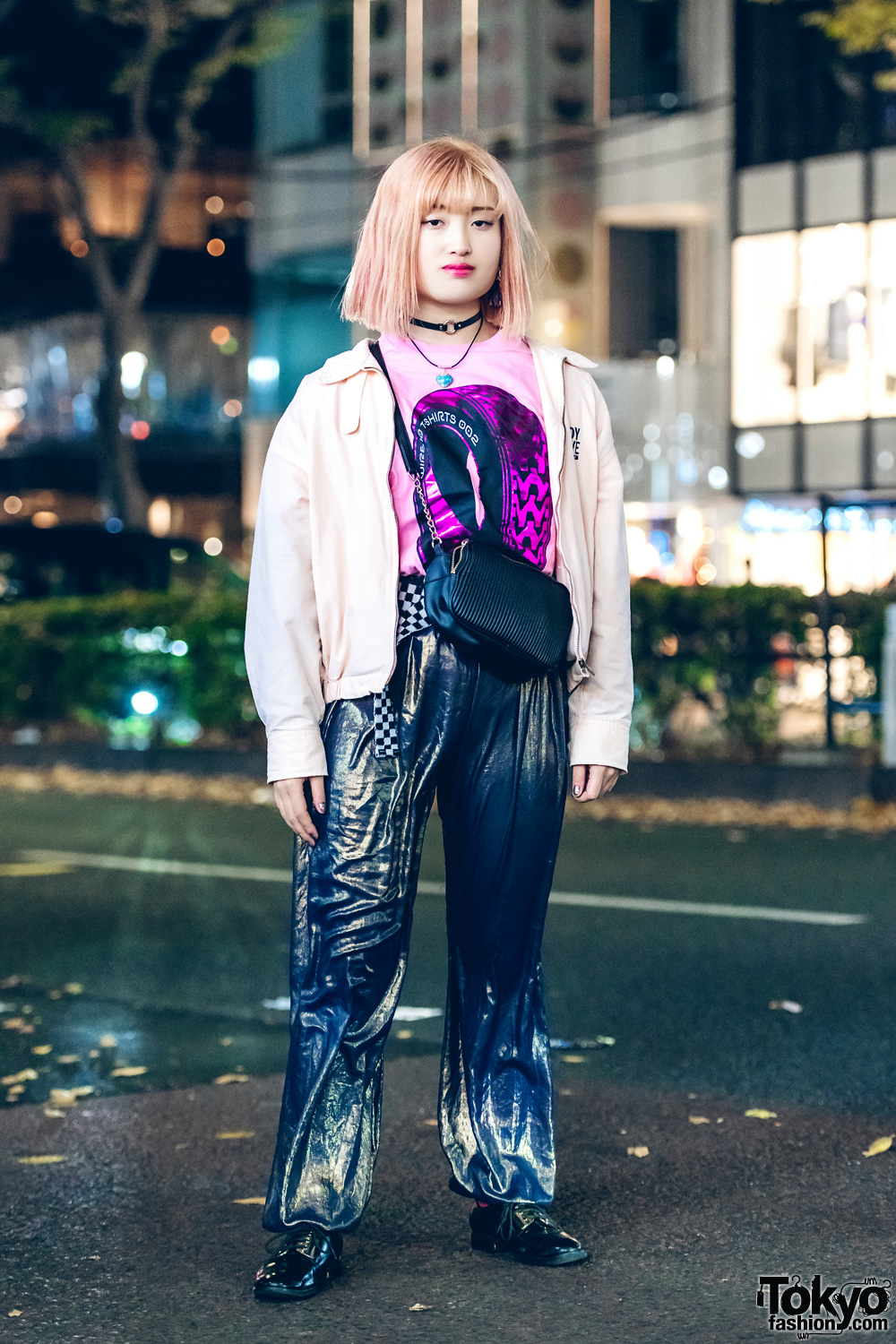 Harajuku Girl in Casual Japanese Street Style w/ Zara, Body Glove & Wire