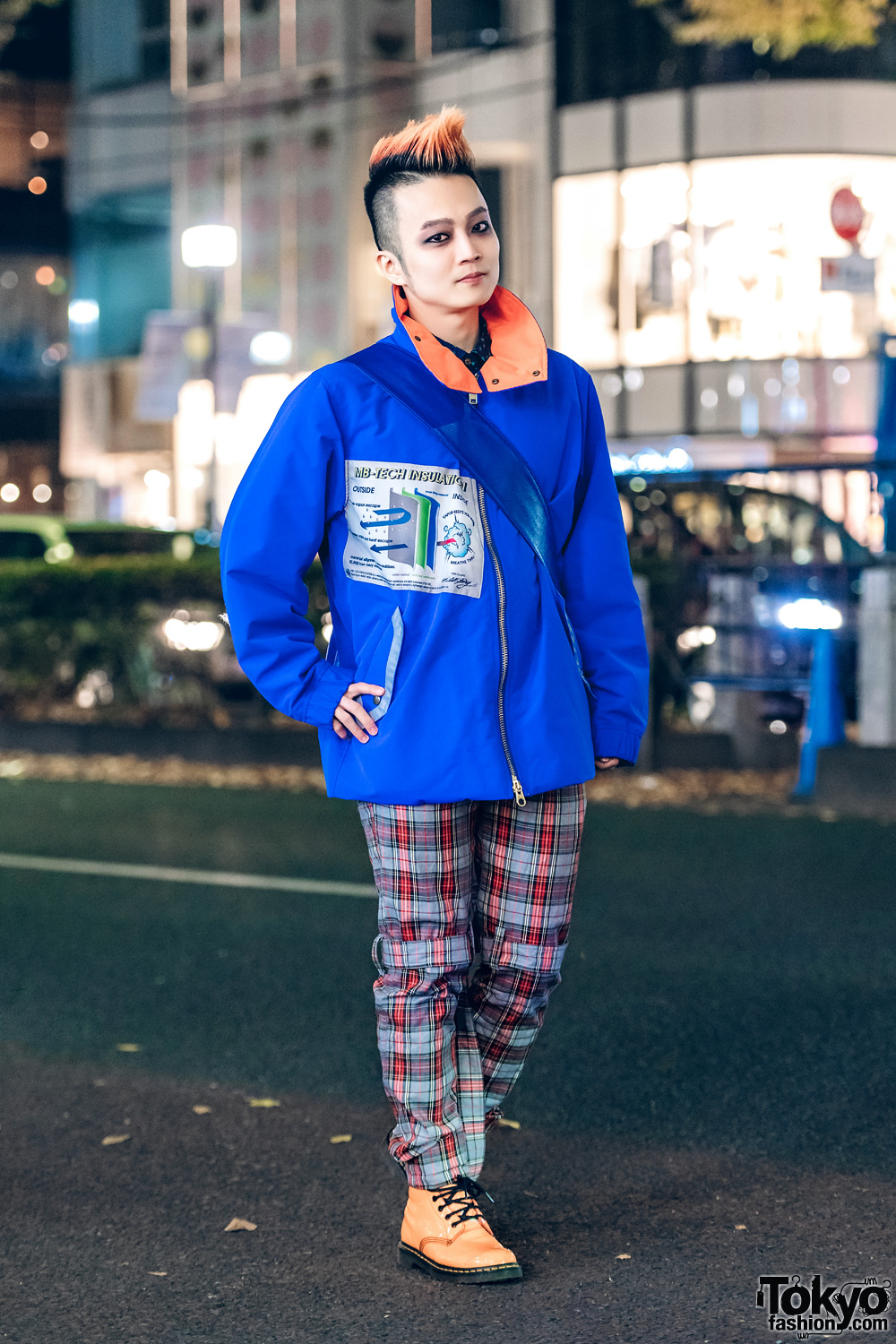 Japanese DJ Ohshi Uemoto in Casual Harajuku Plaid Style w/ MilkBoy, Vivienne Westwood & Dr. Martens