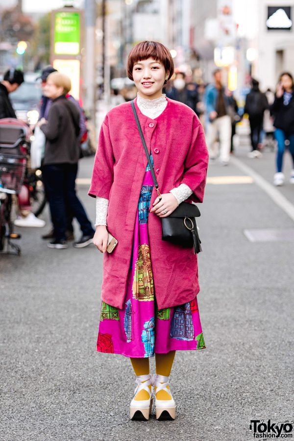 Harajuku Stylist in Pink Retro Street Style w/ Merlot, Vivienne Westwood & Tiffany