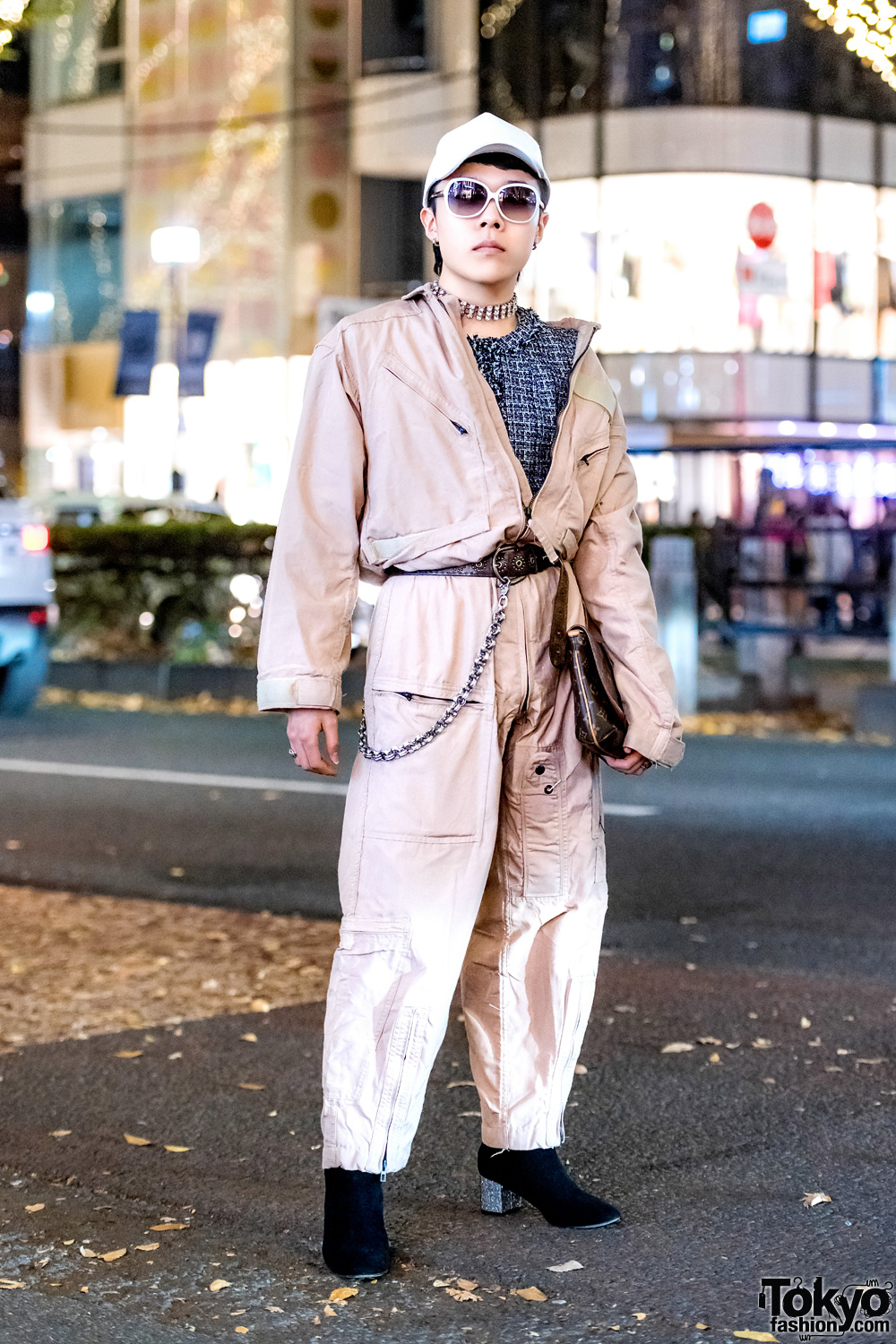 Harajuku Jumpsuit Street Style w/ Sullen Tokyo, Louis Vuitton, Chanel, H&M, Gucci & The Four-Eyed