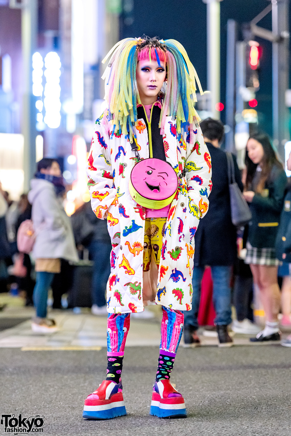 Kawaii Harajuku Street Style w/ Dinosaur Coat, 6%DOKIDOKI, Little Miss Matched & Hair Falls