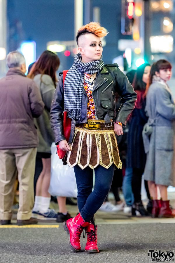 Japanese Musician in Vintage Harajuku Streetwear Style w/ Muay Thai Shorts, Vivienne Westwood Man & Milkboy