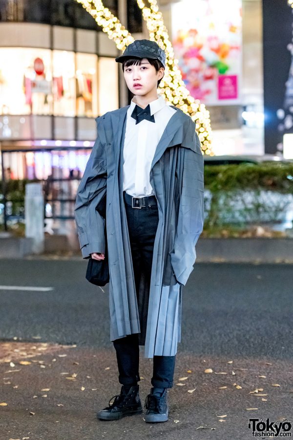 Monochromatic Androgynous Streetwear Style w/ Issey Miyake Homme Plisse, Uniqlo & Yohji Yamamoto