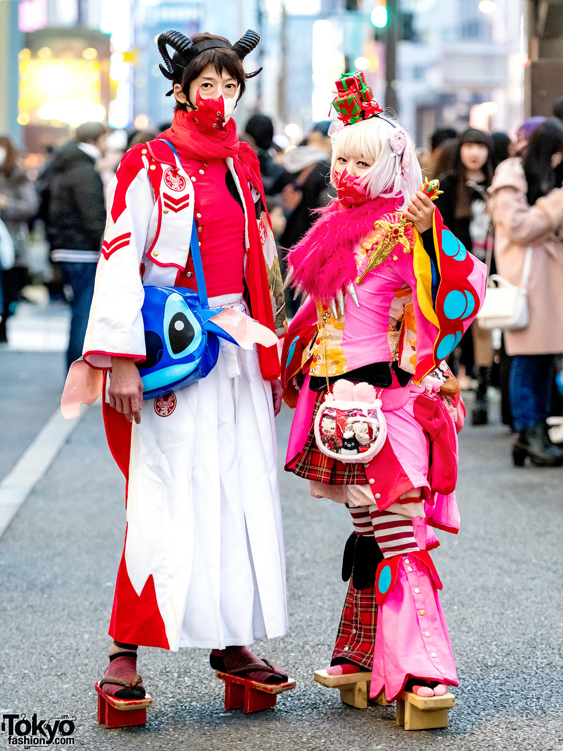 Harajuku Duo in Japanese Kimono-Fusion Avant-Garde Street Styles w/ Takuya Angel