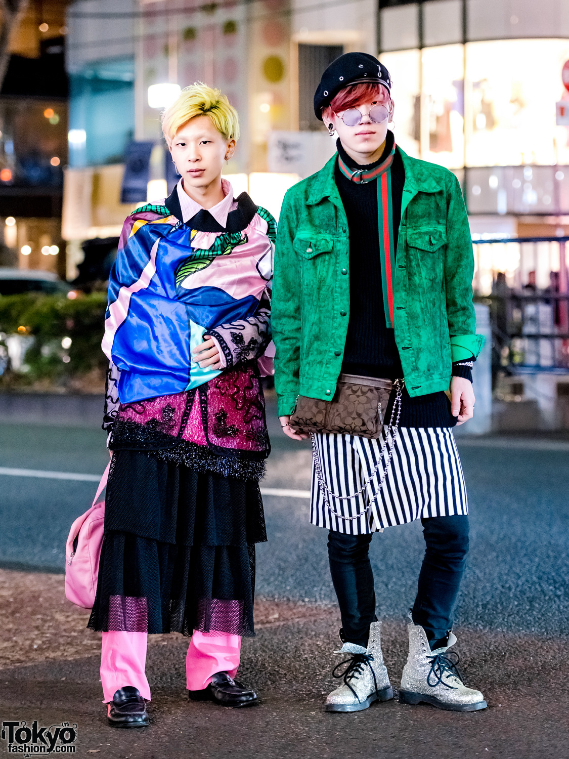 Harajuku Guys in Colorful Layered Vintage Streetwear Styles