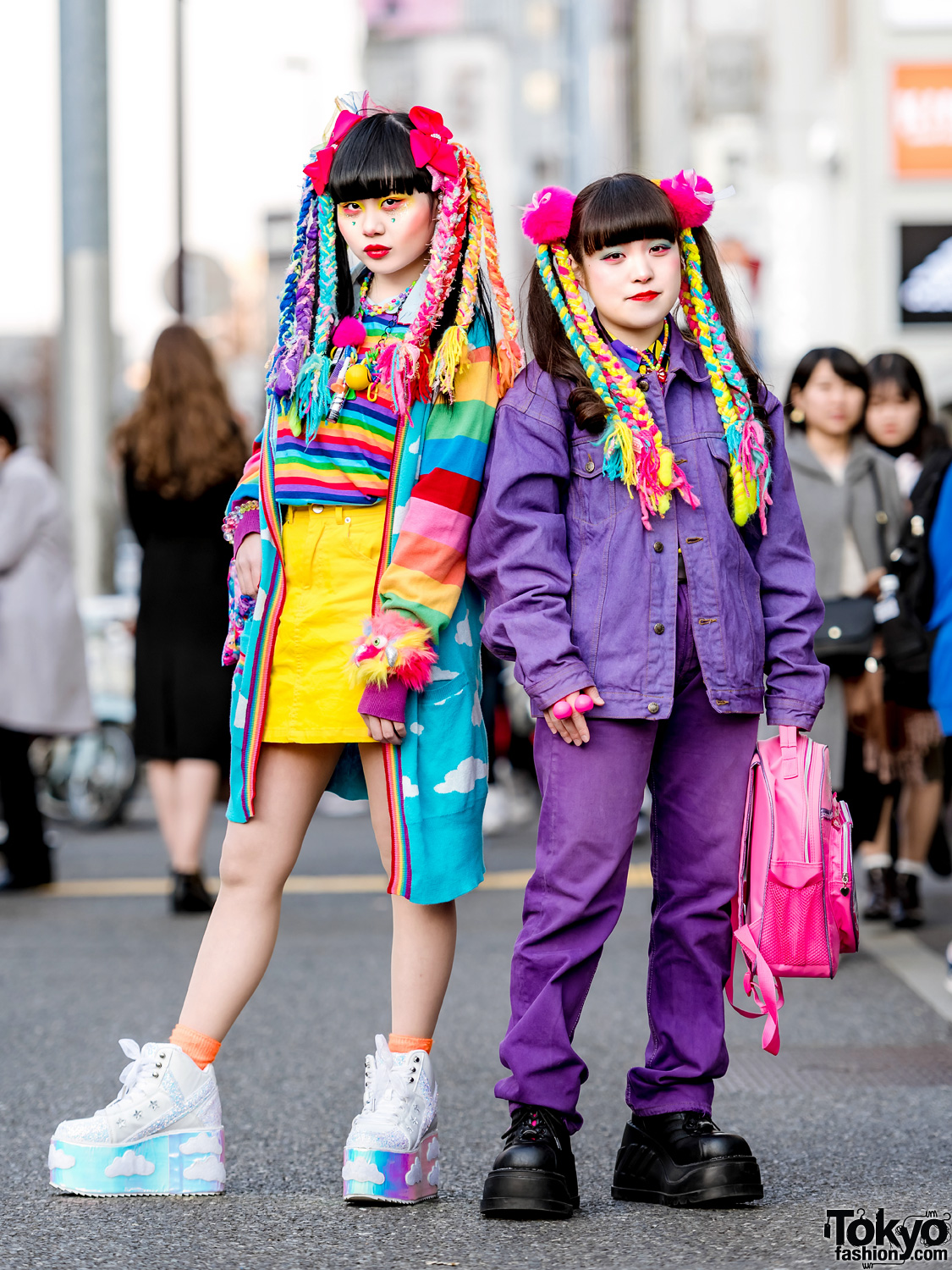 Kawaii Harajuku Street Styles w/ 6%DOKIDOKI Accessories, Colorful Hair Falls, Kiki, New York Joe & YRU