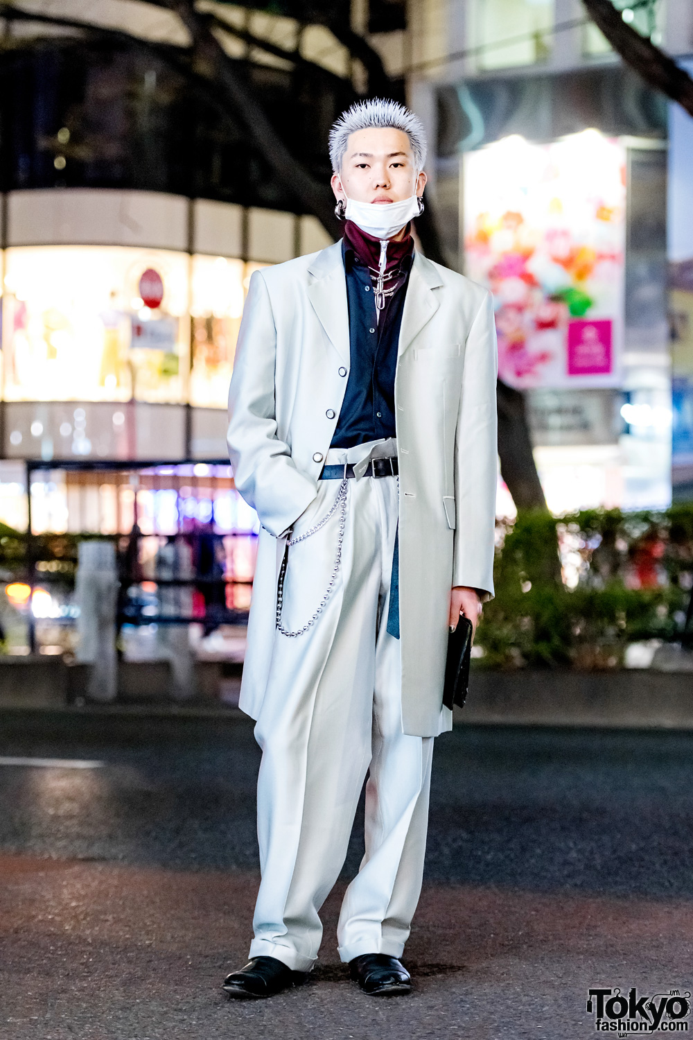 Silver Suit Harajuku Street Style w/ Dog Harajuku, Gen Izawa, John Lawrence Sullivan & Handsman