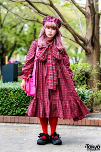 Kinji Tokyo Vintage Staffer in Red Plaid Style w/ HEIHEI, Tokyo Bopper ...