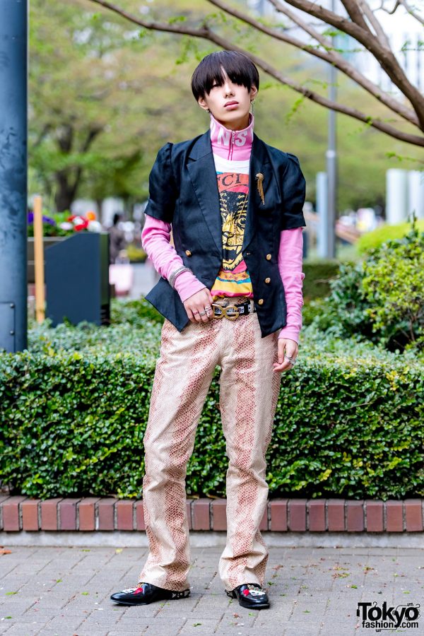 Japanese Male Model in Print Streetwear w/ The Four-Eyed, Gucci, Christopher Shannon, Kinji Harajuku & D&G