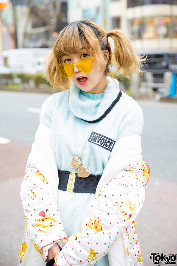 Harajuku Girl Trio Street Styles w/ Orange Satin Pants, Dress Over ...