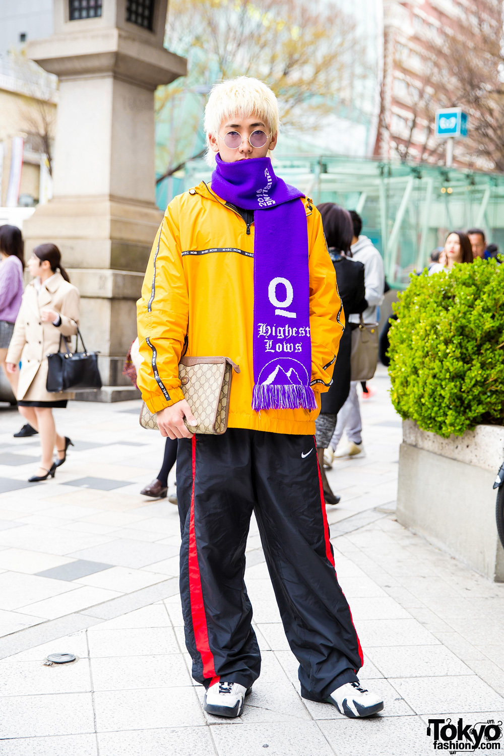 Sporty Harajuku Streetwear Style w/ Purple Scarf, MRC Noir Orange ...