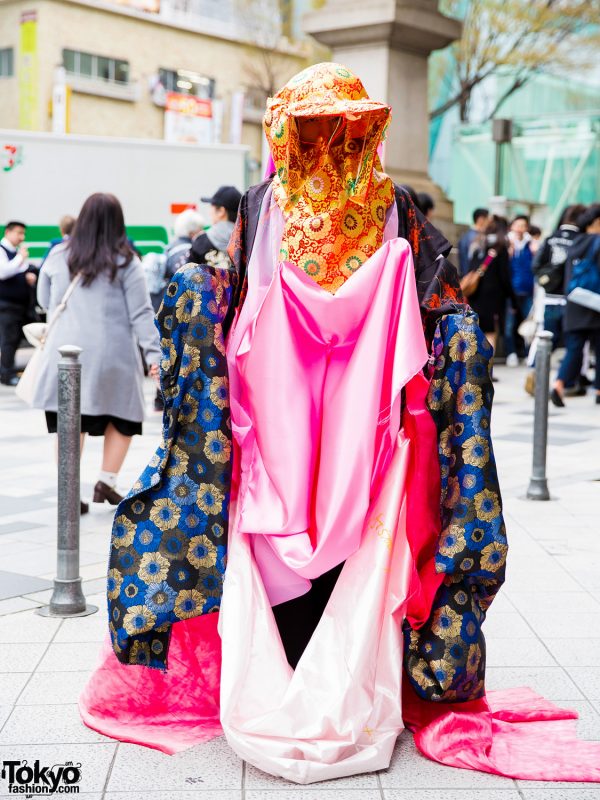 Harajuku Guy in Handmade Kimono-inspired Streetwear Style