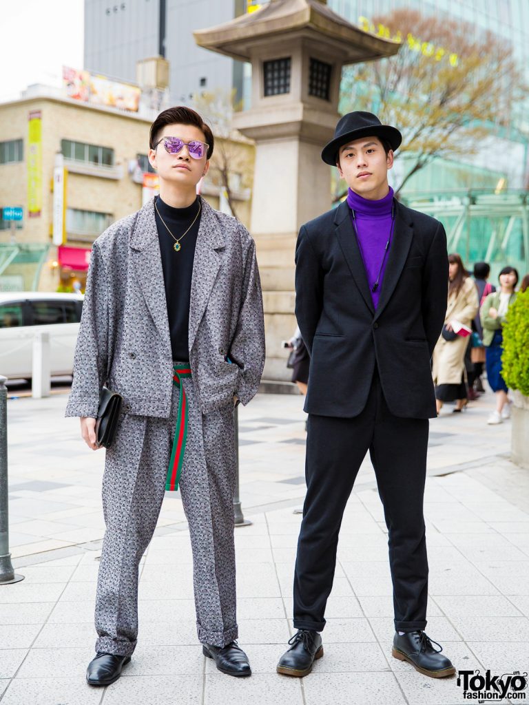 Menswear Street Styles w/ [Gene] Krell Printed Suit, JUNRed Black Suit ...