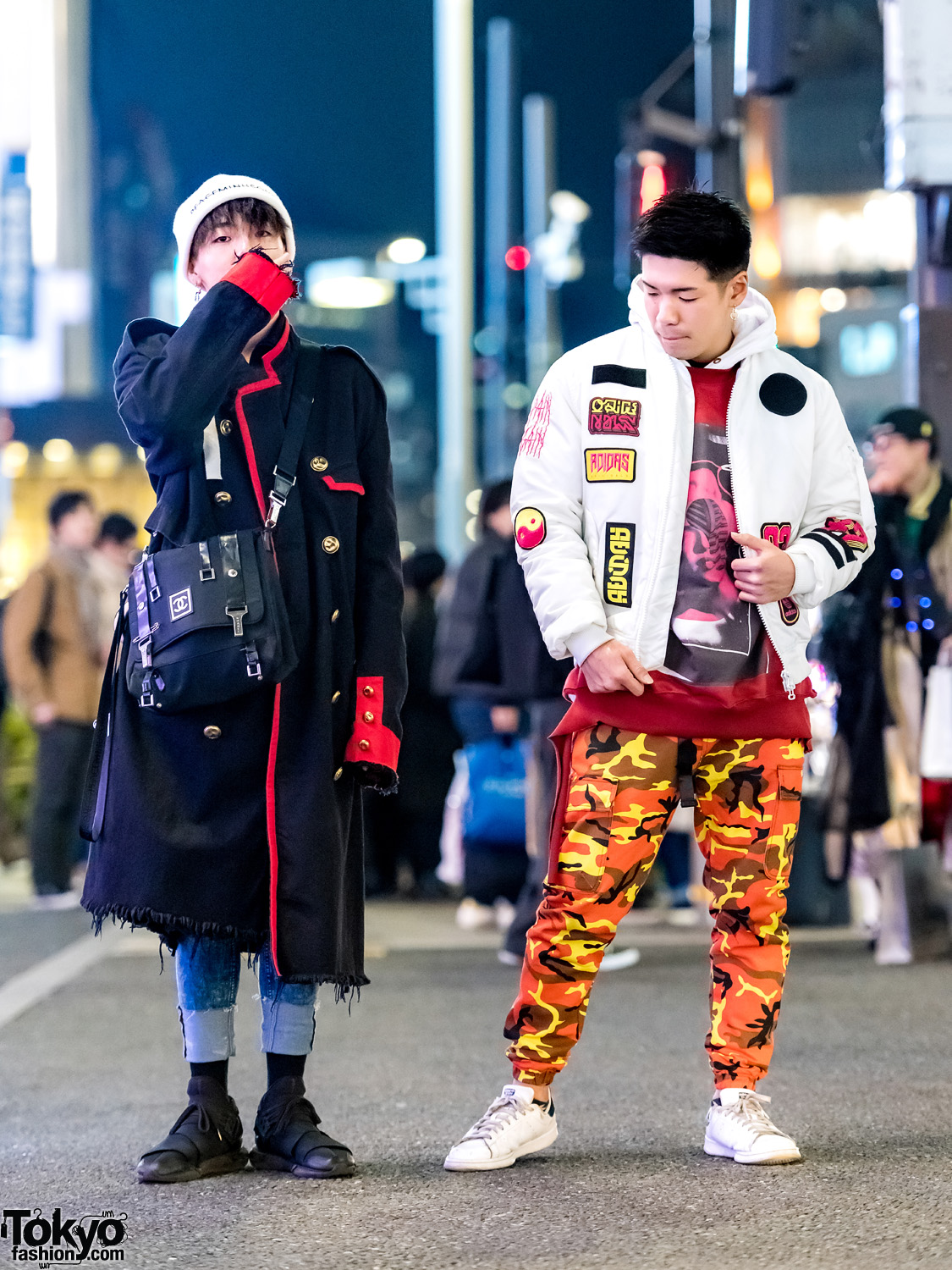 Tokyo Streetwear Styles w/ Orange Camo Pants, Ambush Coat, Chanel Bag & Y-3 Shoes