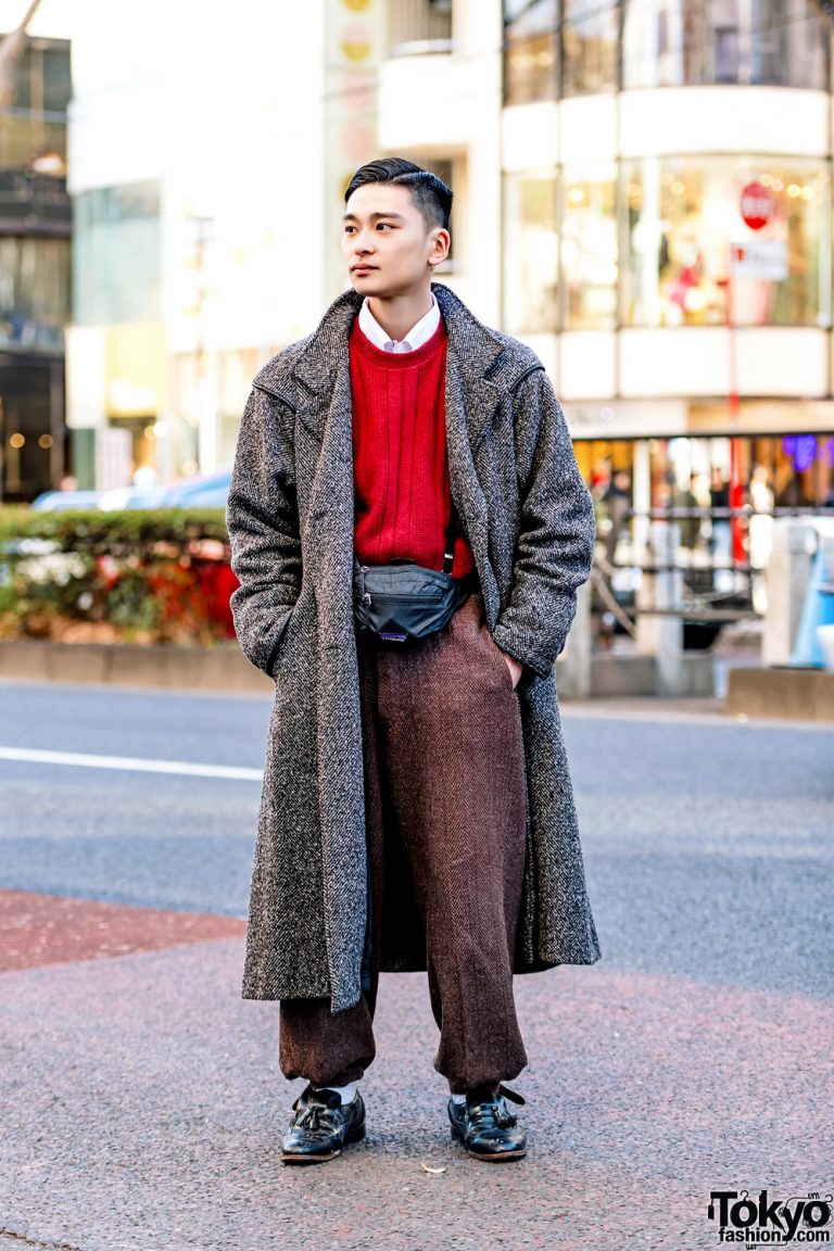 Retro Japanese Menswear Street Style in Harajuku w Wool Coat – Tokyo ...