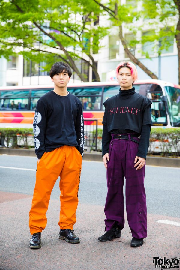 Harajuku Guys in Black Casual Streetwear w/ Comme des Garcons, Dr. Martens, Homies Wonderland, Gucci, Saint Laurent & John Lawrence Sullivan