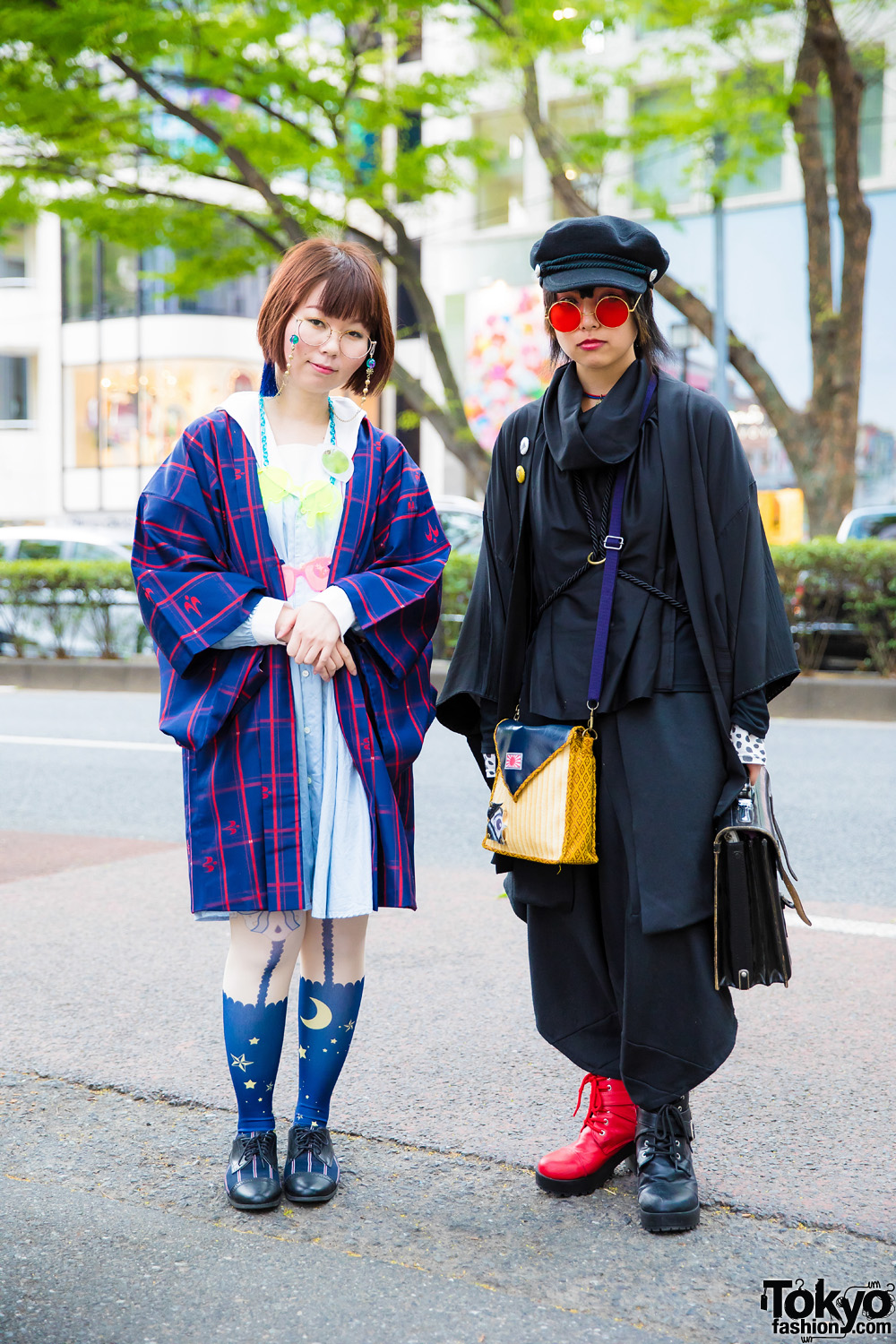 Harajuku Girls in Vintage & Handmade Streetwear Styles & Round Glasses
