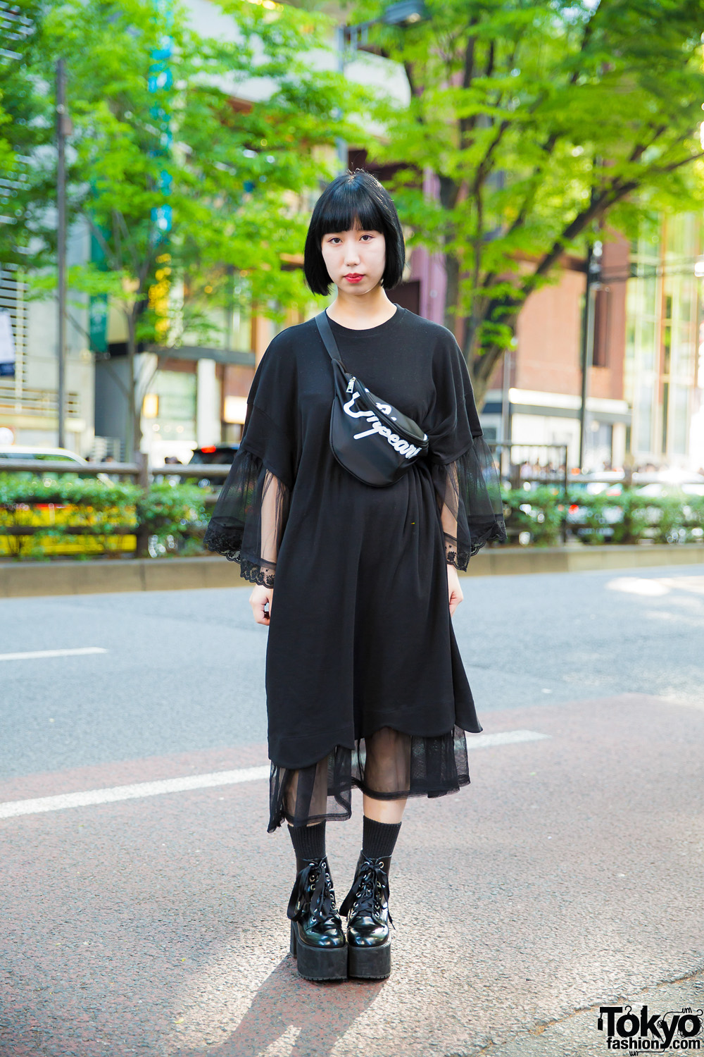 All-Black Harajuku Streetwear Style w/ Candy Stripper, Oh Pearl ...