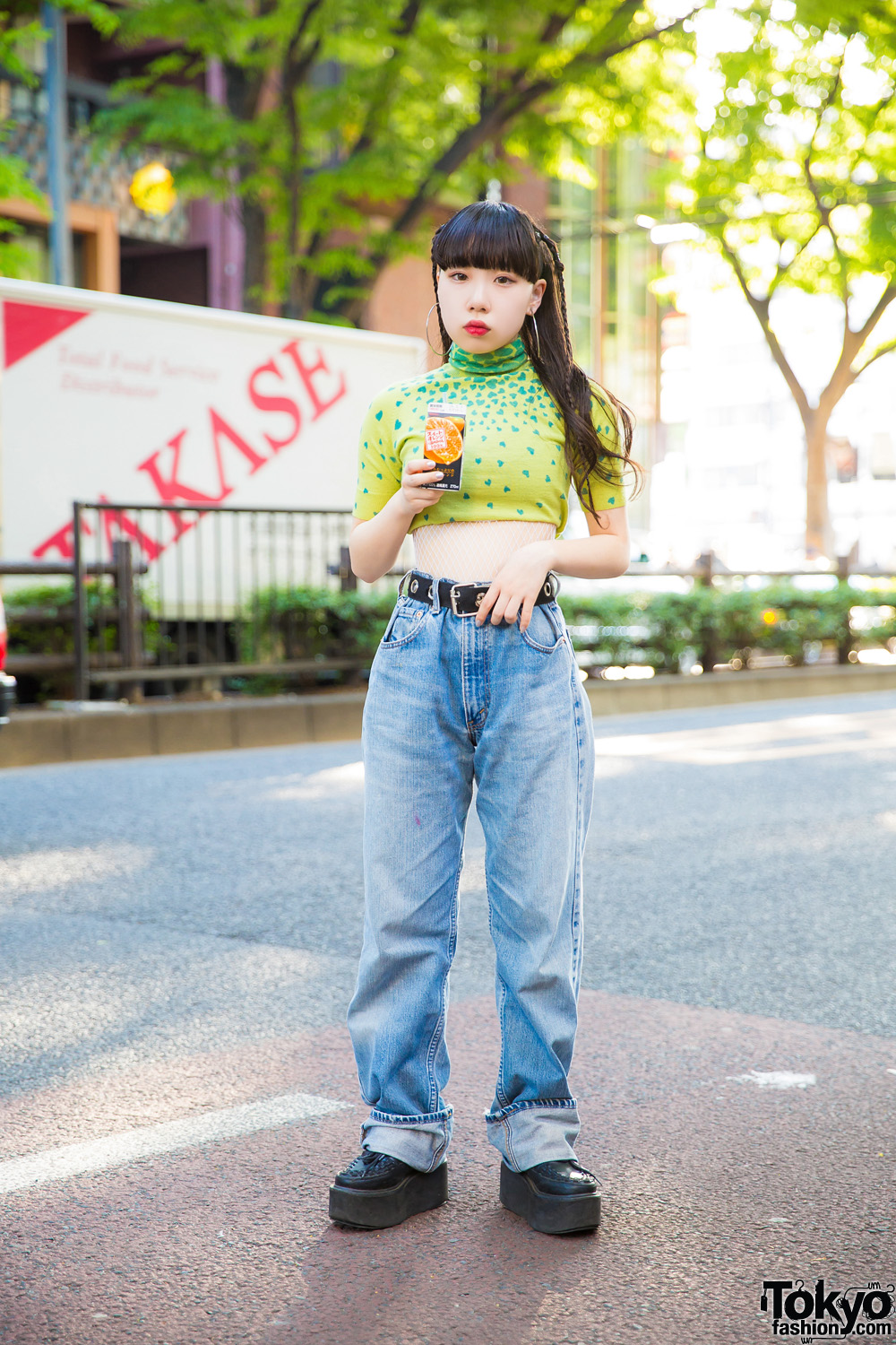 Harajuku Girl in Vintage Streetwear Style
