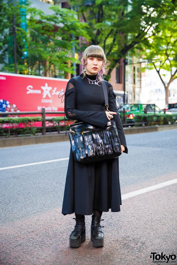 Vintage Casual Street Style w/ Undercover Shirt, Vintage Printed Long  Sleeves, Vintage Plaid Pants, Salomon Shoes, Lucky Daikichi Manga Tote Bag,  Leather Crossbody Bag & Judy Blume Earring – Tokyo Fashion