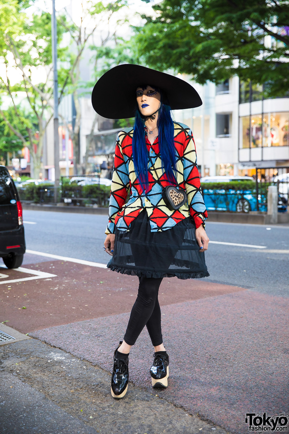 Avant-Garde Harajuku Street Styling w/ Extra Wide Brim Hat, Vivienne Westwood, Chanel & Dr. Martens