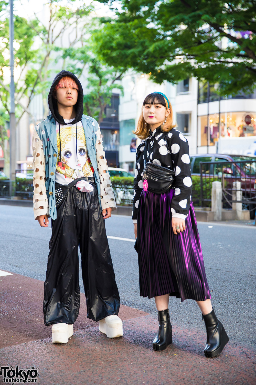 Harajuku Duo's Polka Dot Street Styles w/ Comme des Garcons, Nozomi Ishiguro, PUNYUS, Oh Pearl Tokyo & Dressedundressed