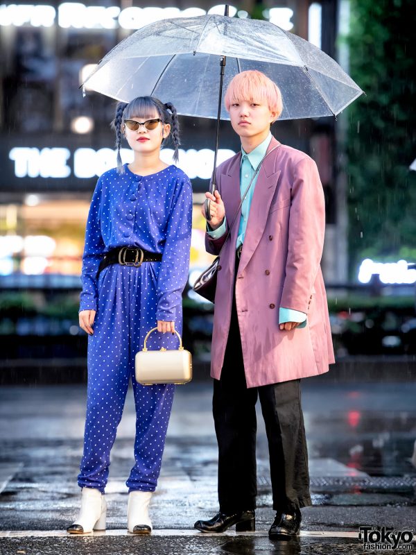 Rainy Harajuku Street Snaps w/ Punk Cake Vintage Jumpsuit, Gucci, Kinji & Clear Umbrella