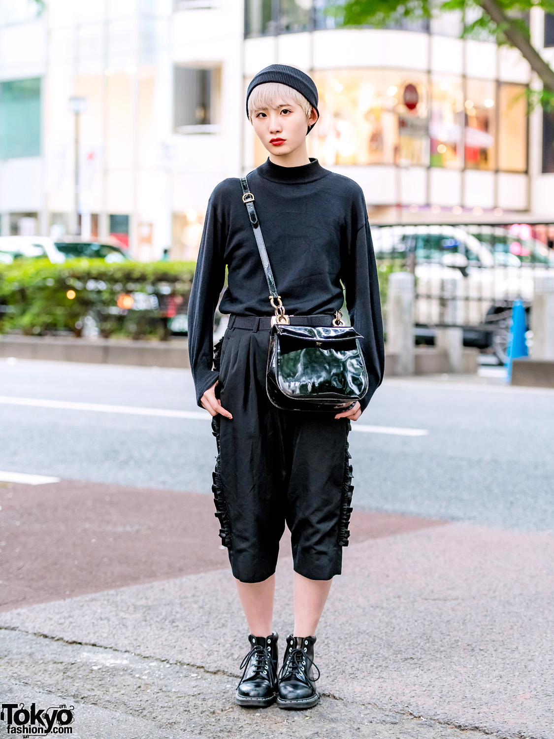 Minimalist Japanese Street Fashion w/ Comme des Garcons, Dr. Martens Boots & Salvatore Ferragamo Crossbody Bag