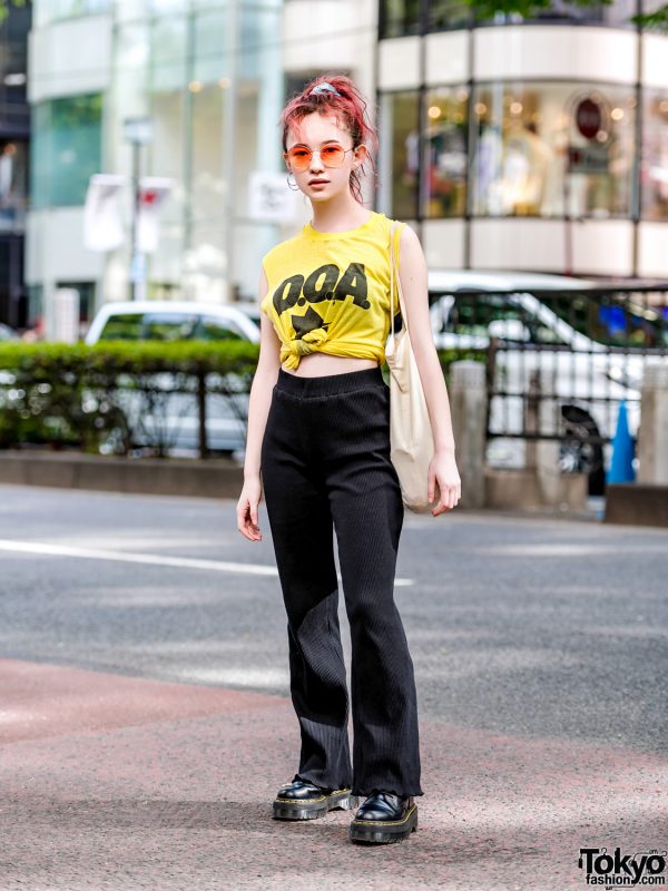 Japanese Model in Harajuku w/ Vintage D.O.A. Top, Hysteric Mini Bag, Jouetie & Dr. Martens
