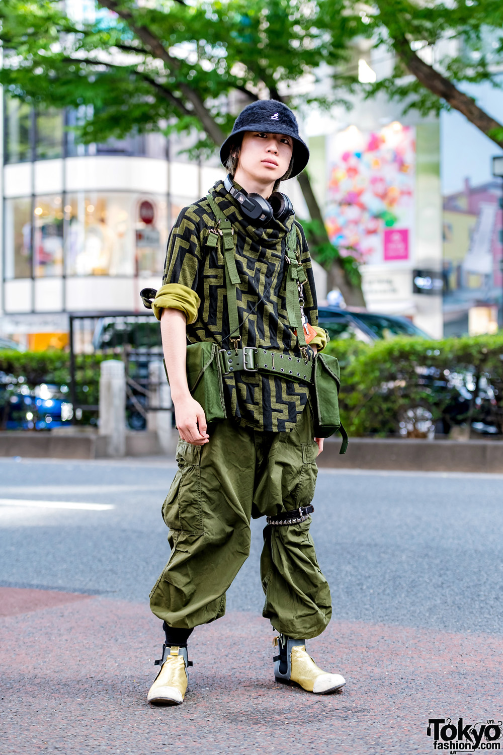 Green Camo Tactical Japanese Streetwear Style w/ Comme des Garcons & Kangol