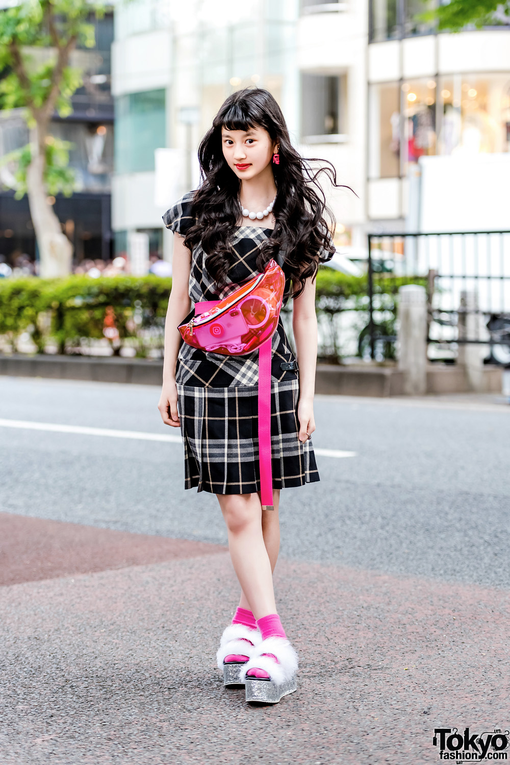 Japanese Teen Model in Retro Streetwear Style w/ San To Nibun No Ichi, Burberry, Claire’s & WEGO
