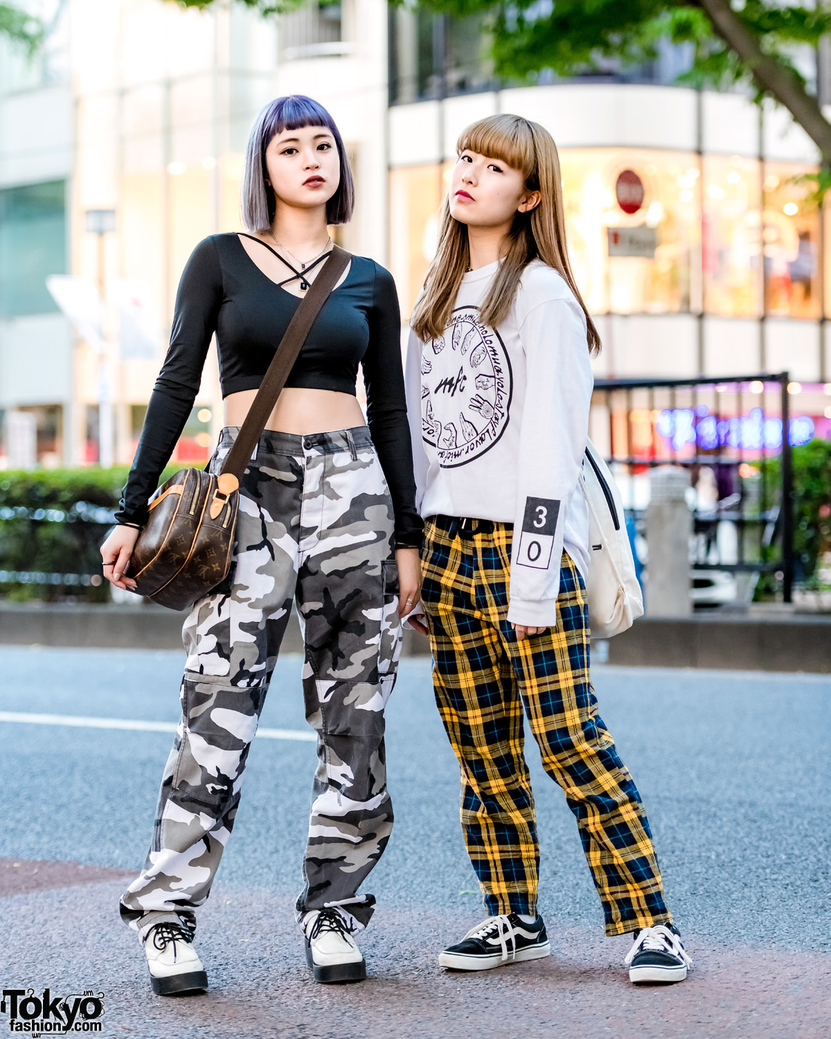 Harajuku Girls' Street Styles w/ Forever21, Rothco, Louis Vuitton, ME Harajuku, Thrasher & Vans