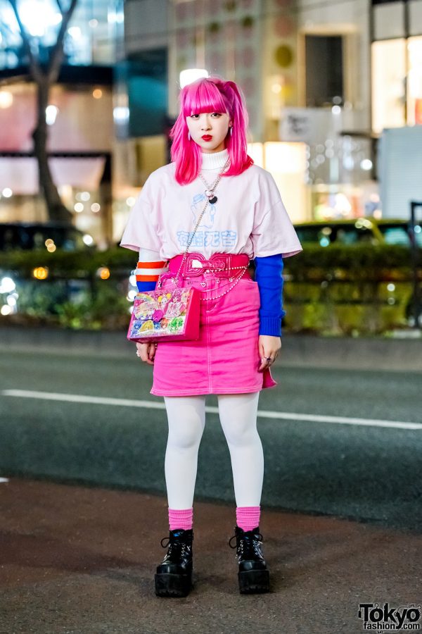 Pink Harajuku Street Style w/ Pink Twin Tails, Oh Pearl, Honwaka Pappa, Yosuke & World Vintage