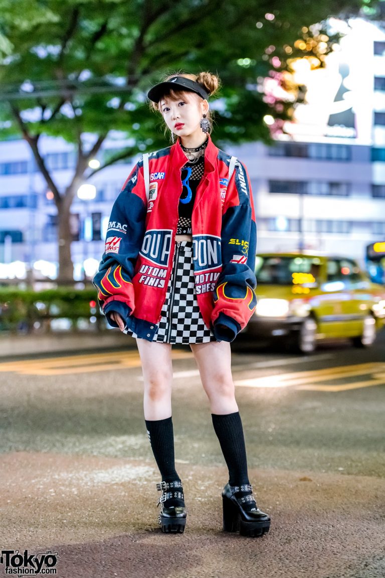 Harajuku Girl w/ Double Bun Hairstyle, WC Checkered Skirt, Yosuke ...