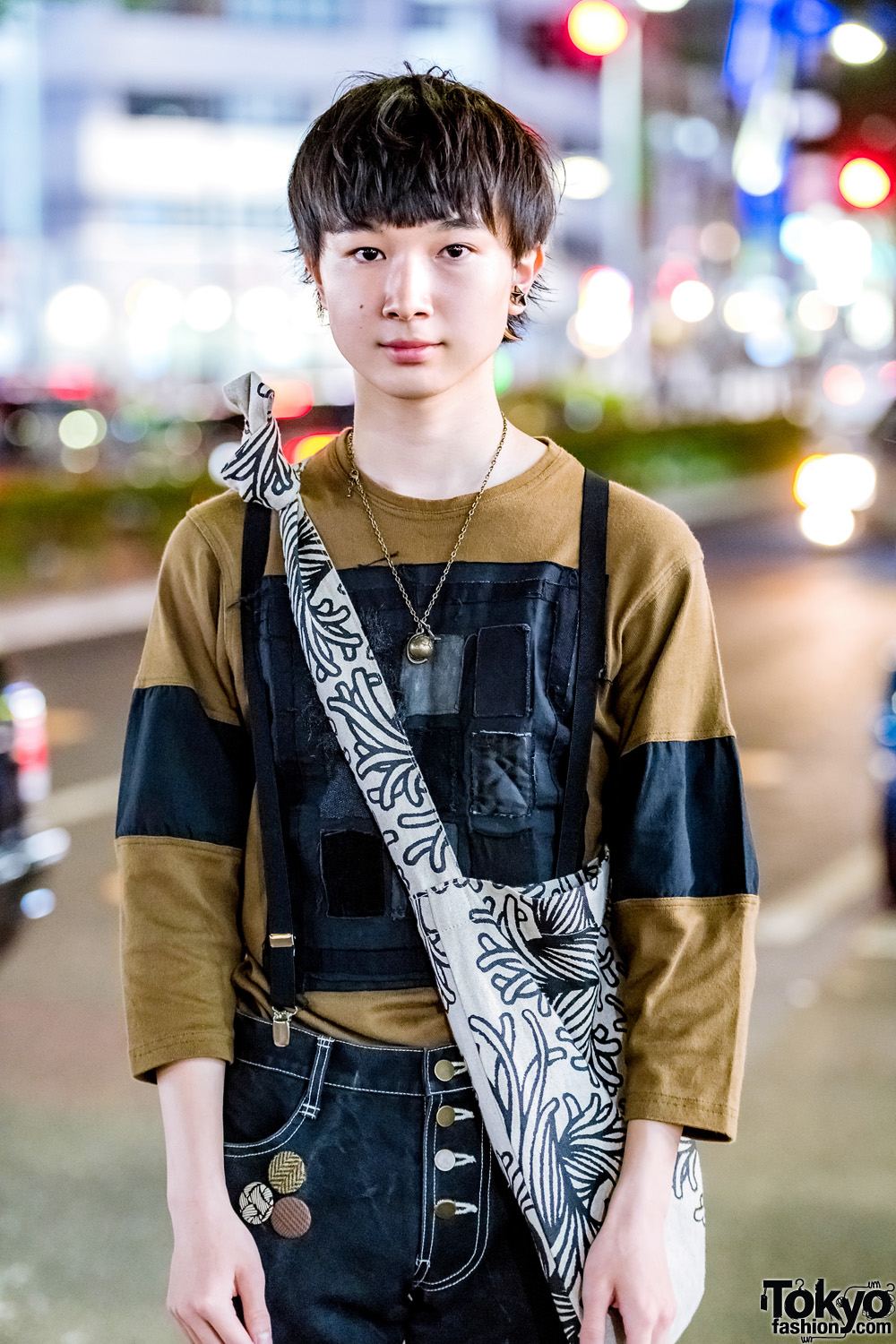 Christopher Nemeth Tokyo Streetwear Styles w/ Rope Print Bag, Denim  Overalls, Collarless Jacket, Badges & Furry Tassel Bag – Tokyo Fashion