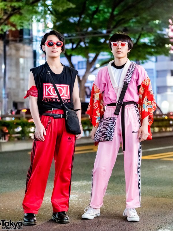 Vintage Kimono Top, Kenzo x H&M Bag, Sleeveless Tee, Dr. Martens & Converse in Harajuku