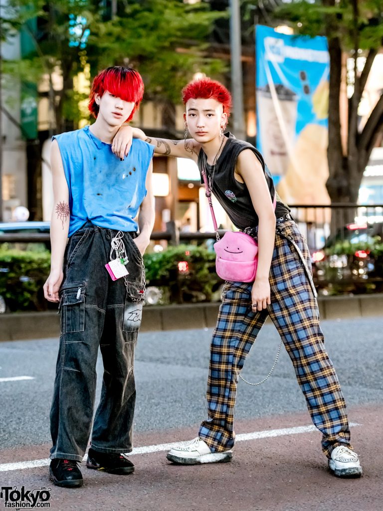 Japanese Streetwear Styles, Pink Hair, Tattoos, Vintage Tees, Plaid ...