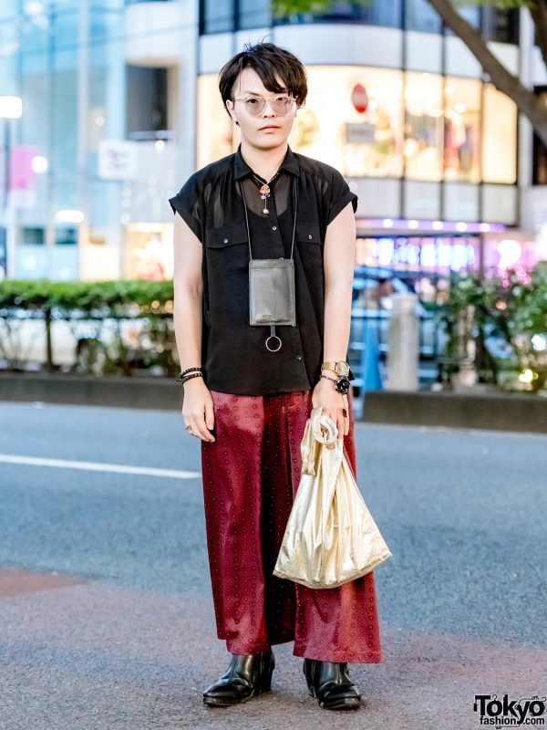 Japanese Menswear Street Style w/ Comme des Garcons Black, LAD Musician, Yoshiko Creation Paris & Ann Demeulemeester