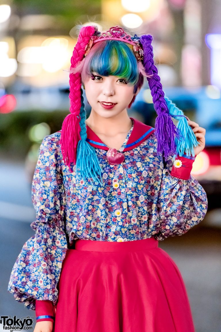 Harajuku Girl’s Doll-inspired DIY Street Style w/ Colorful Yarn Hair ...