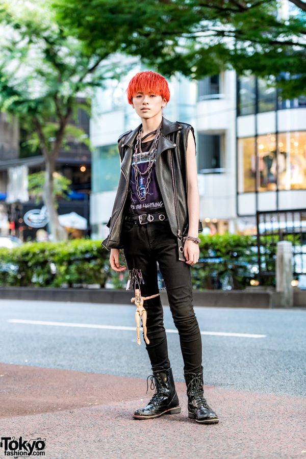 Orange Hair, Handmade Punk-Inspired Streetwear & Doll-as-Accessory in Harajuku