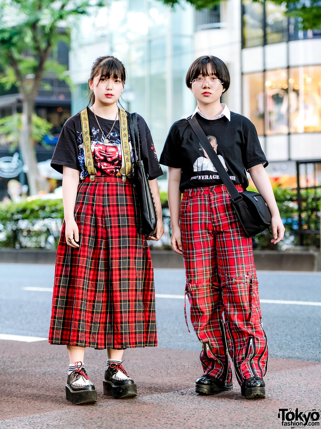 Red Plaid Streetwear Styles w/ San To Nibun No Ichi, Tokyo Bopper & (ME) Harajuku