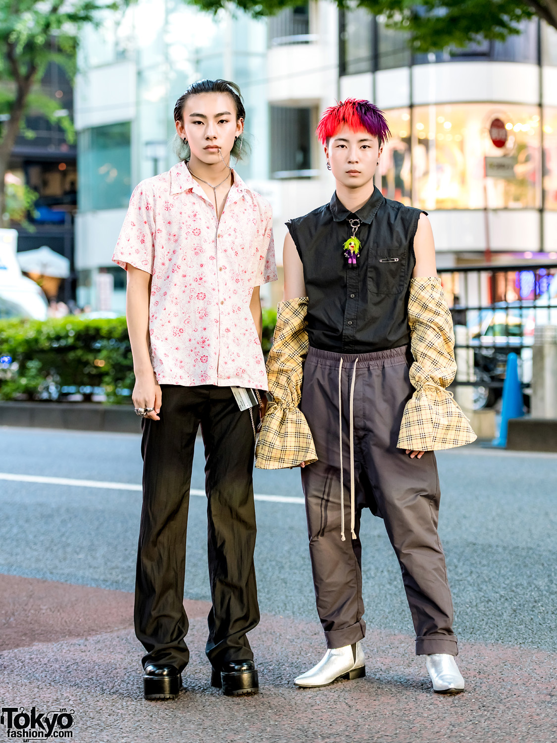 Japanese Remake Streetwear w/ Floral Shirt, Burberry Gingham Sleeves, Rick Owens & Vaquera