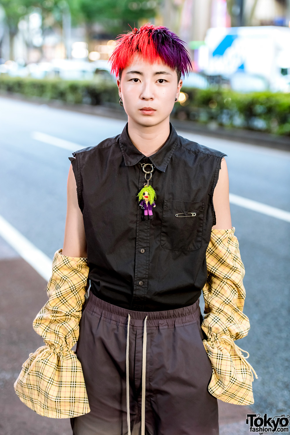 Japanese Remake Streetwear w/ Floral Shirt, Burberry Gingham Sleeves ...