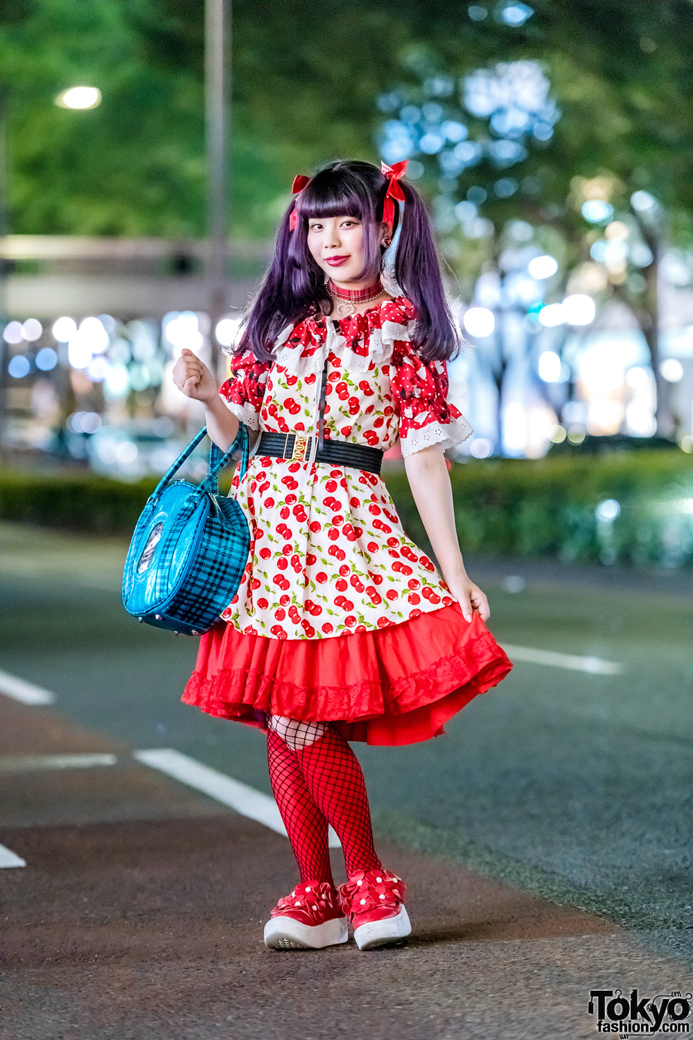 Harajuku Vintage Street Style w/ Polka-Dot Dress, Oh Pearl, Kinji
