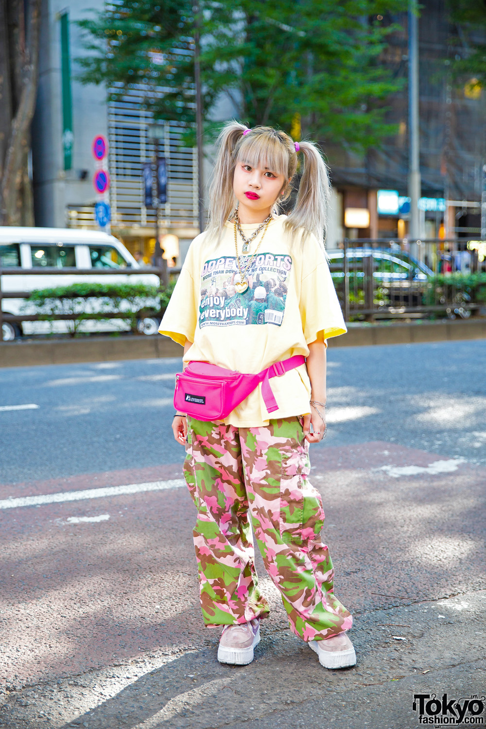 Harajuku Girl w/ Twin Tails, More Than Dope T-Shirt, Pinnap Camo, Nadia & 7% More Pink