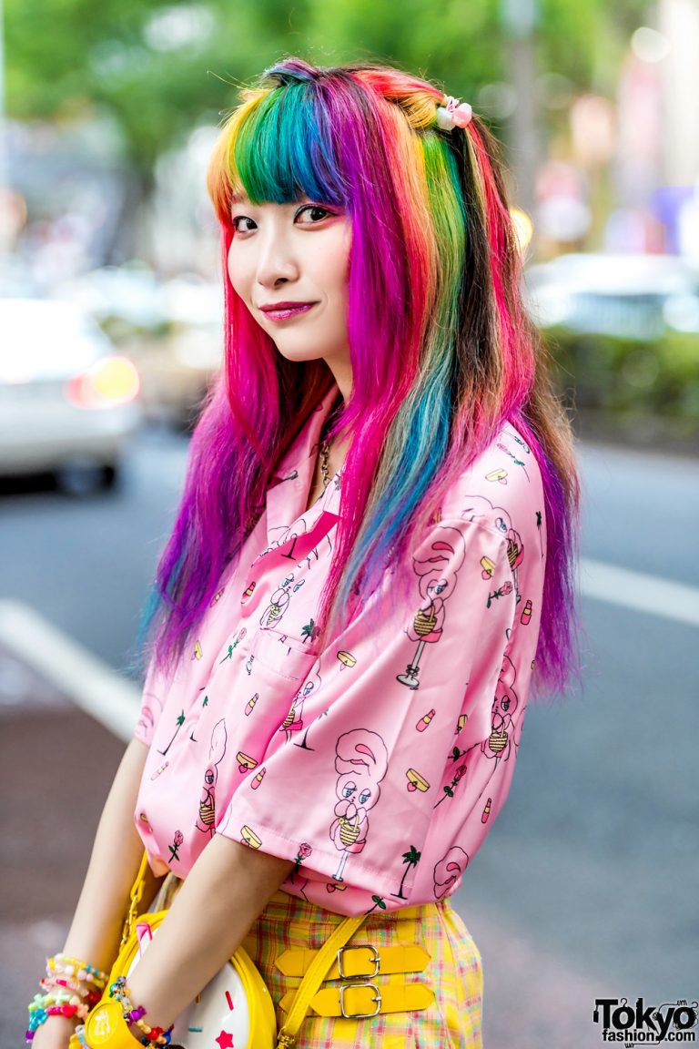 Harajuku NeoFairy Fashion w/ Rainbow Hair, Esther Kim & WC, Neon Moon ...